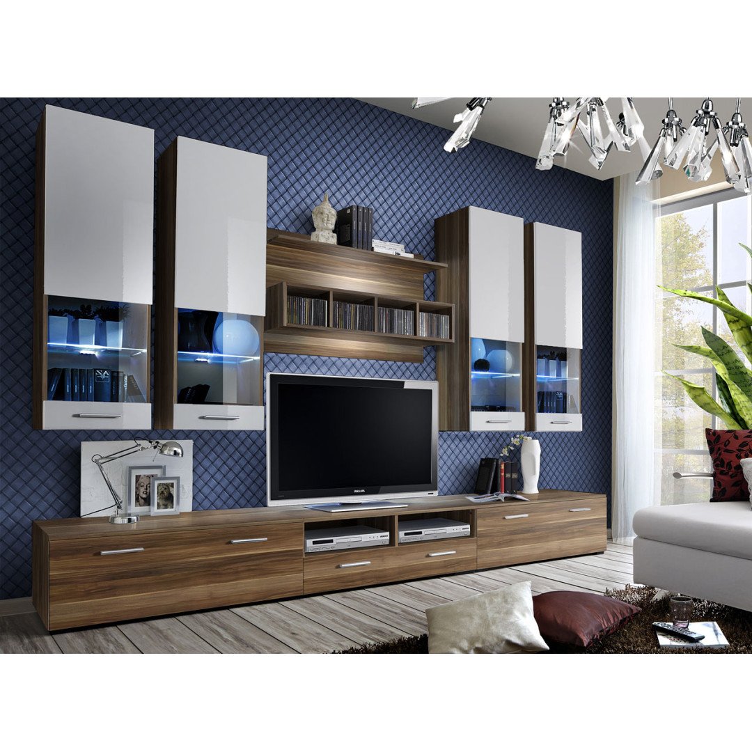 DORADE стенка - White Gloss with Plum DORADE стенка - White Gloss with Plum