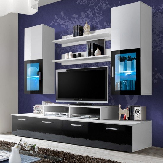 Showing image for Wall Unit Set MINI White/Black Wall Unit Set MINI White/Black image