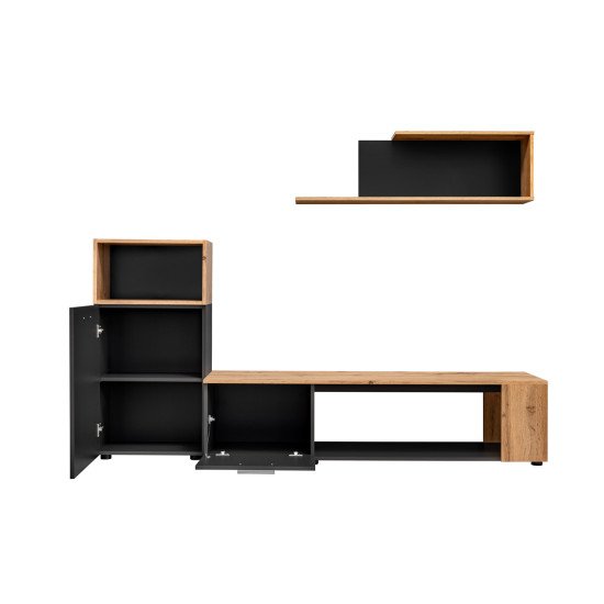 Showing image for Wall Unit Set MAZE I Black Wall Unit Set MAZE I Black Furniture, Furniture Wall Units, Modern Furniture Wall Units image