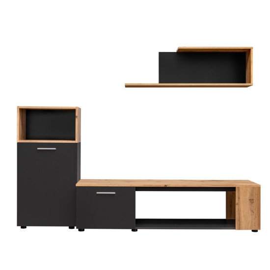 Showing image for Wall Unit Set MAZE I Black Wall Unit Set MAZE I Black Furniture, Furniture Wall Units, Modern Furniture Wall Units image