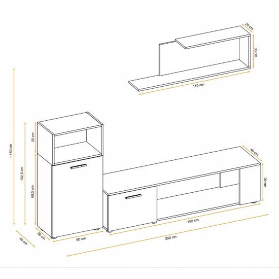 Showing image for Wall Unit Set MAZE I Black Wall Unit Set MAZE I Black Furniture, Furniture Wall Units, Modern Furniture Wall Units image