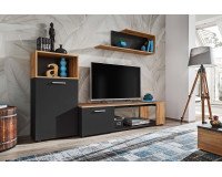 Showing image for Wall Unit Set MAZE I Black Wall Unit Set MAZE I Black Furniture, Furniture Wall Units, Modern Furniture Wall Units image
