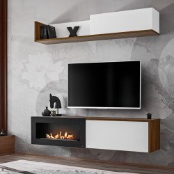 מזנון לסלון DALLAS B  עם ביו קמין