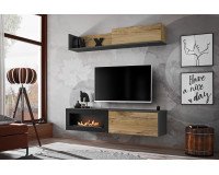 Showing image for Wall Unit Set DALLAS B Antracyt with a bio-fireplace Wall Unit Set DALLAS B Antracyt with a bio-fireplace image