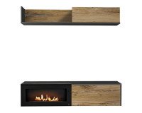 Showing image for Wall Unit Set DALLAS B Antracyt with a bio-fireplace Wall Unit Set DALLAS B Antracyt with a bio-fireplace image