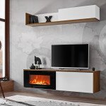 Wall Unit Set DALLAS E with a Electrofireplace