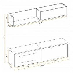 מזנון לסלון DALLAS E Antracyt עם קמין מזנון לסלון DALLAS E Antracyt עם קמין
