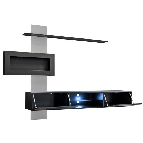 Showing image for Wall Unit Set FLAME B with a bio-fireplace Wall Unit Set FLAME B with a bio-fireplace Furniture, Furniture Wall Units, Modern Furniture Wall Units image