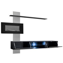 מזנון לסלון FLAME E עם קמין חשמלי מזנון לסלון FLAME E עם קמין חשמלי