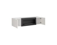 Showing image for Hanging wall unit FLY M2 with biofireplace and lighting - White / Black Hanging wall unit FLY M2 with biofireplace and lighting - White / Black Furniture, Furniture Wall Units, Modern Furniture Wall Units image
