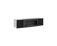 Showing image for Hanging wall unit FLY M2 with biofireplace and lighting - White / Black Hanging wall unit FLY M2 with biofireplace and lighting - White / Black Furniture, Furniture Wall Units, Modern Furniture Wall Units image