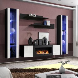 מזנון תלוי FLY M2 עם ביו-קמין ותאורה - Black / White