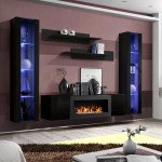 מזנון תלוי FLY M2 עם ביו-קמין ותאורה - Black 