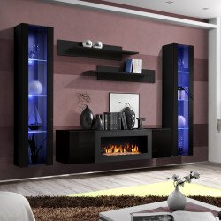 מזנון תלוי FLY M2 עם ביו-קמין ותאורה - Black 