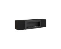Showing image for Hanging wall unit FLY M2 with biofireplace and lighting - Black Hanging wall unit FLY M2 with biofireplace and lighting - Black image