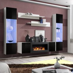 מזנון תלוי FLY M3 עם ביו-קמין ותאורה - White / Black