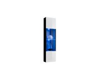 Hanging wall unit FLY M3 with biofireplace and lighting - Black / White image