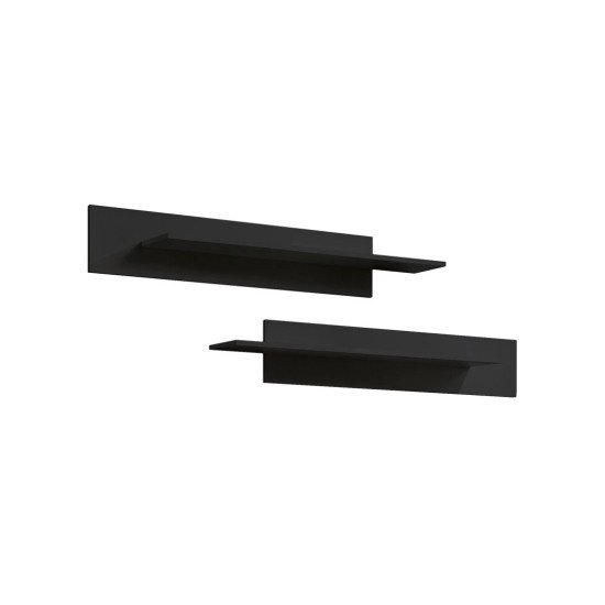 Hanging wall unit FLY M3 with biofireplace and lighting - Black / White image