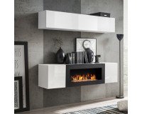 Showing image for Hanging wall unit FLY N1 with biofireplace - White Hanging wall unit FLY N1 with biofireplace - White image
