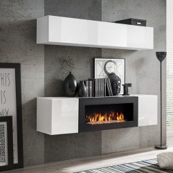 מזנון תלוי FLY N1 עם ביו-קמין - White