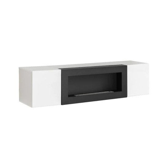 Showing image for Hanging wall unit FLY N1 with biofireplace - White Hanging wall unit FLY N1 with biofireplace - White image