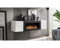 Showing image for Hanging wall unit FLY N1 with biofireplace - White Hanging wall unit FLY N1 with biofireplace - White image