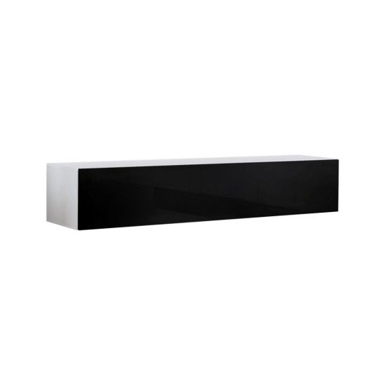 Showing image for Hanging wall unit FLY N1 with biofireplace - White / Black Hanging wall unit FLY N1 with biofireplace - White / Black Furniture, Furniture Wall Units, Modern Furniture Wall Units image