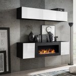 מזנון תלוי FLY N1 עם ביו-קמין - Black / White