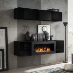 מזנון תלוי FLY N1 עם ביו-קמין - Black