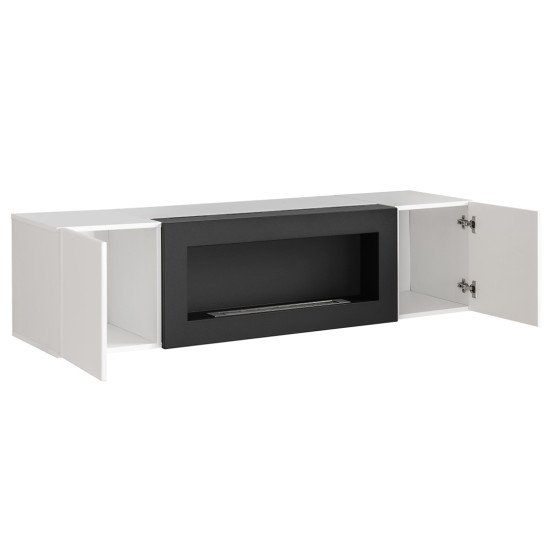 Showing image for Hanging wall unit FLY N1 with biofireplace - Black Hanging wall unit FLY N1 with biofireplace - Black image