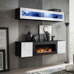 מזנון תלוי FLY N2 עם ביו-קמין ותאורה - Black / White