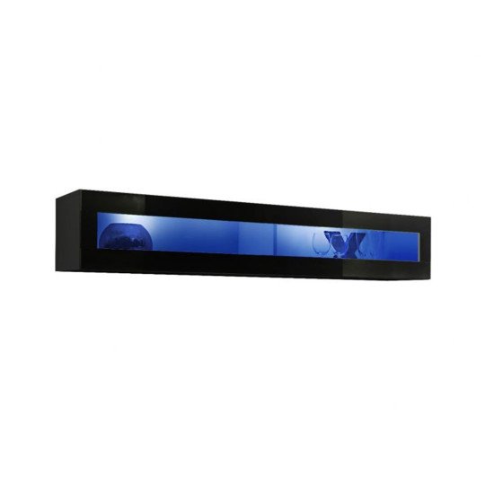 Showing image for Hanging wall unit FLY N2 with biofireplace and lighting - Black Hanging wall unit FLY N2 with biofireplace and lighting - Black image
