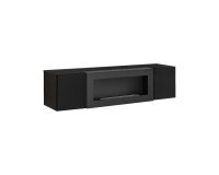 Showing image for Hanging wall unit FLY N2 with biofireplace and lighting - Black Hanging wall unit FLY N2 with biofireplace and lighting - Black image