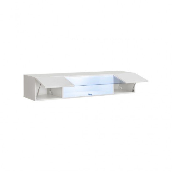 Showing image for Hanging wall unit FLY N3 with biofireplace and lighting - White Hanging wall unit FLY N3 with biofireplace and lighting - White Furniture, Furniture Wall Units, Modern Furniture Wall Units image