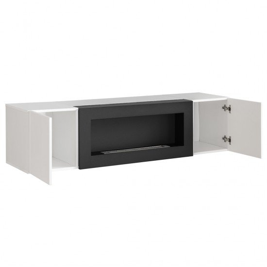 Showing image for Hanging wall unit FLY N3 with biofireplace and lighting - White Hanging wall unit FLY N3 with biofireplace and lighting - White Furniture, Furniture Wall Units, Modern Furniture Wall Units image