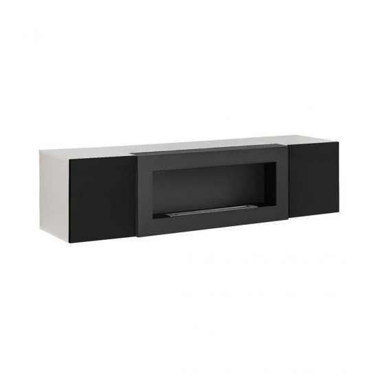 Showing image for Hanging wall unit FLY N3 with biofireplace and lighting - White Hanging wall unit FLY N3 with biofireplace and lighting - White Furniture, Furniture Wall Units, Modern Furniture Wall Units image