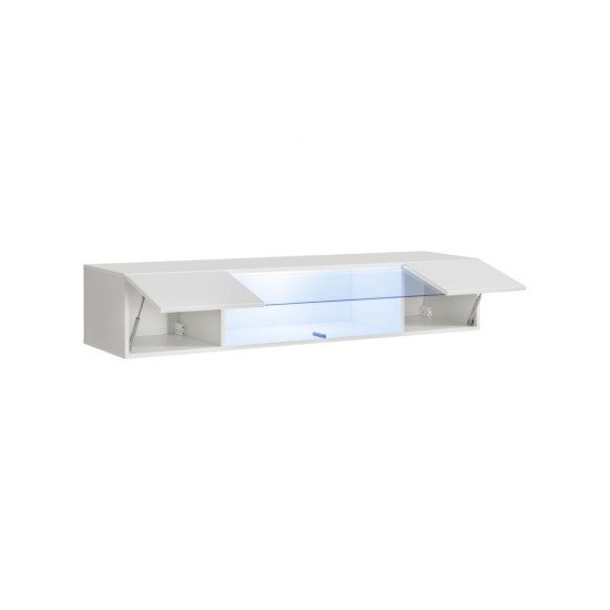 Showing image for Hanging wall unit FLY N3 with biofireplace and lighting - White / Black Hanging wall unit FLY N3 with biofireplace and lighting - White / Black image
