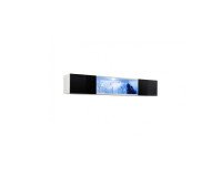 Showing image for Hanging wall unit FLY N3 with biofireplace and lighting - White / Black Hanging wall unit FLY N3 with biofireplace and lighting - White / Black image