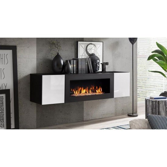 מזנון תלוי FLY N3 עם ביו-קמין ותאורה - Black / White מזנון תלוי FLY N3 עם ביו-קמין ותאורה - Black / White. ריהוט, מזנונים, מזנונים בסגנון מודרני.