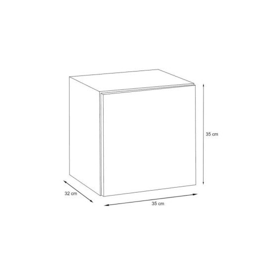 Showing image for Single-door wall cabinet BLOX Black - 20 Single-door wall cabinet BLOX Black - 20 image