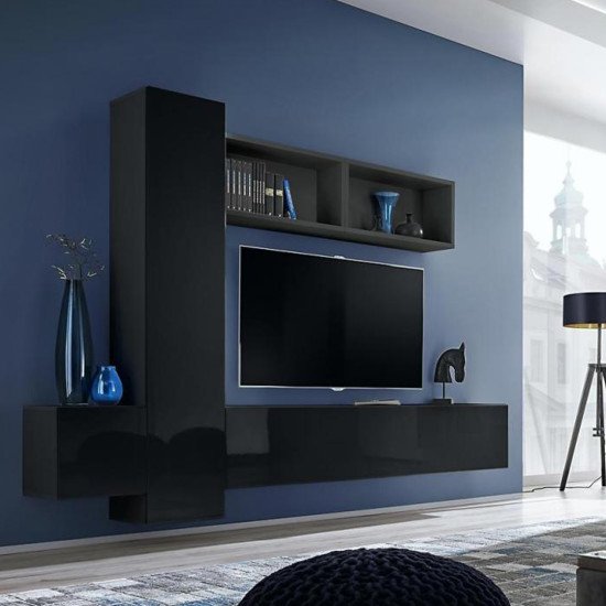 Showing image for Single-door wall cabinet BLOX Black - 20 Single-door wall cabinet BLOX Black - 20 image