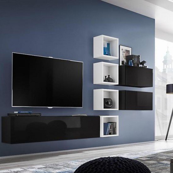 Showing image for Single-door wall cabinet BLOX Black - 21 Single-door wall cabinet BLOX Black - 21 image