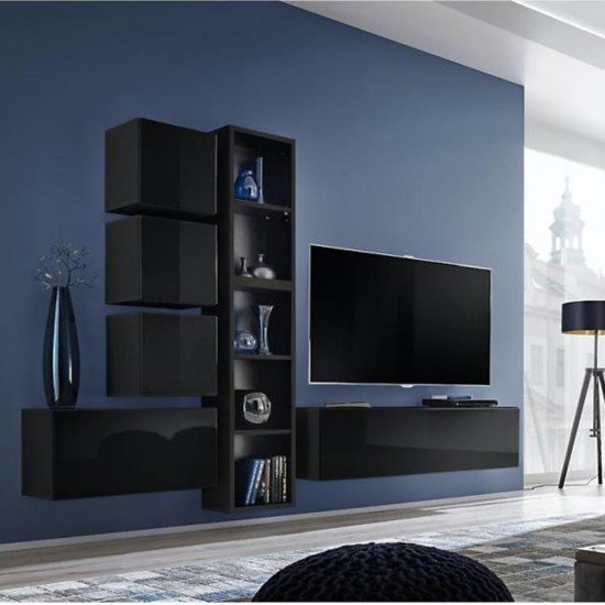 Showing image for Single-door wall cabinet BLOX Black - 21 Single-door wall cabinet BLOX Black - 21 image