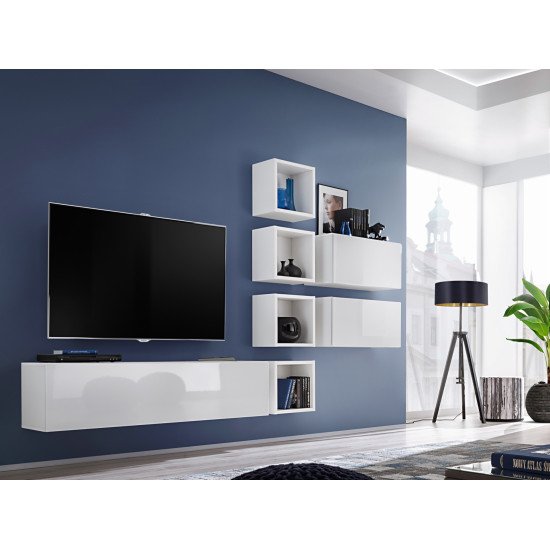 Showing image for Wall Unit BLOX VII White Wall Unit BLOX VII White image