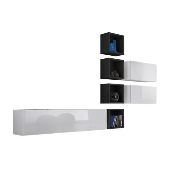 Showing image for Wall Unit BLOX VII White/Black Wall Unit BLOX VII White/Black Furniture, Furniture Wall Units, Modern Furniture Wall Units, Collection BLOX image