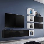 מזנון לסלון BLOX VII Black/White