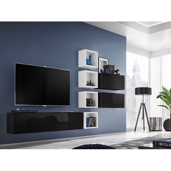 Showing image for Wall Unit BLOX VII Black/White Wall Unit BLOX VII Black/White image