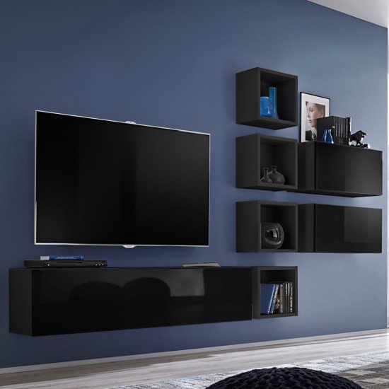Showing image for Wall Unit BLOX VII Black Wall Unit BLOX VII Black image