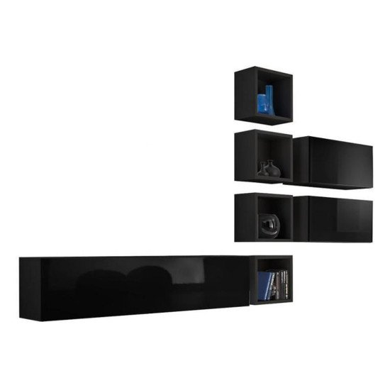 Showing image for Wall Unit BLOX VII Black Wall Unit BLOX VII Black image