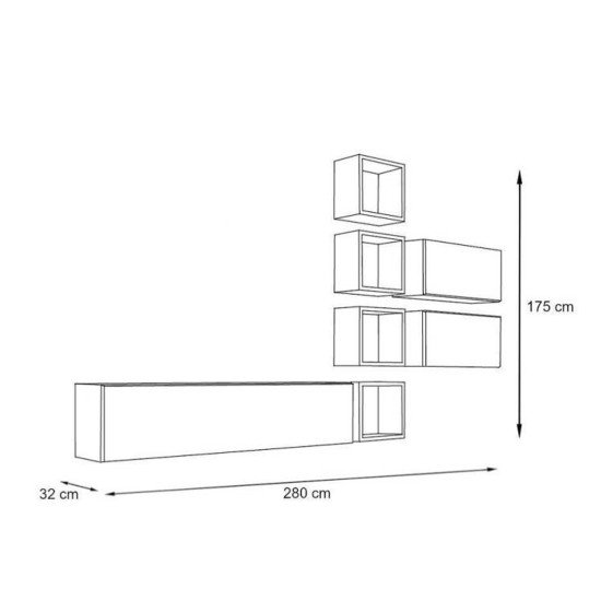 Showing image for Wall Unit BLOX VII Black Wall Unit BLOX VII Black image
